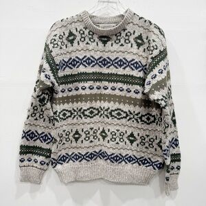 Vintage Pure Stuff Knit Sweater Made in Hong Kong Cotton Medium